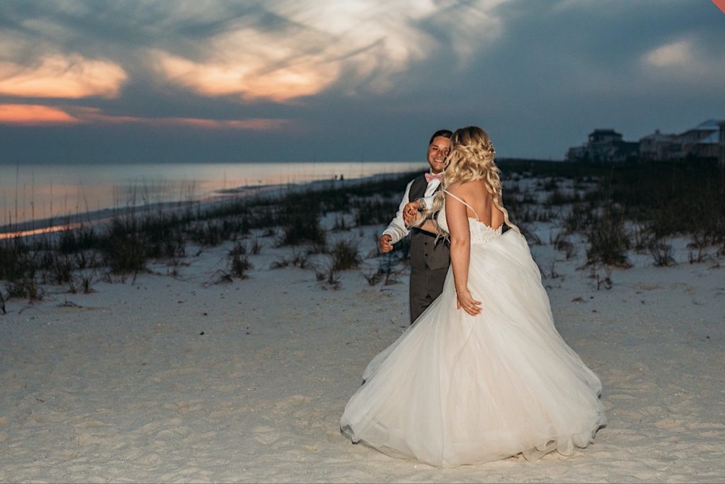 Bride and groom first dance at Navarre Beach Wedding