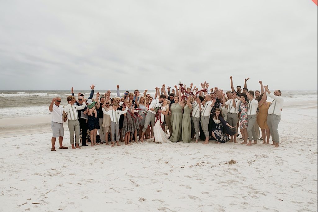 Pensacola Beach Wedding group photo 