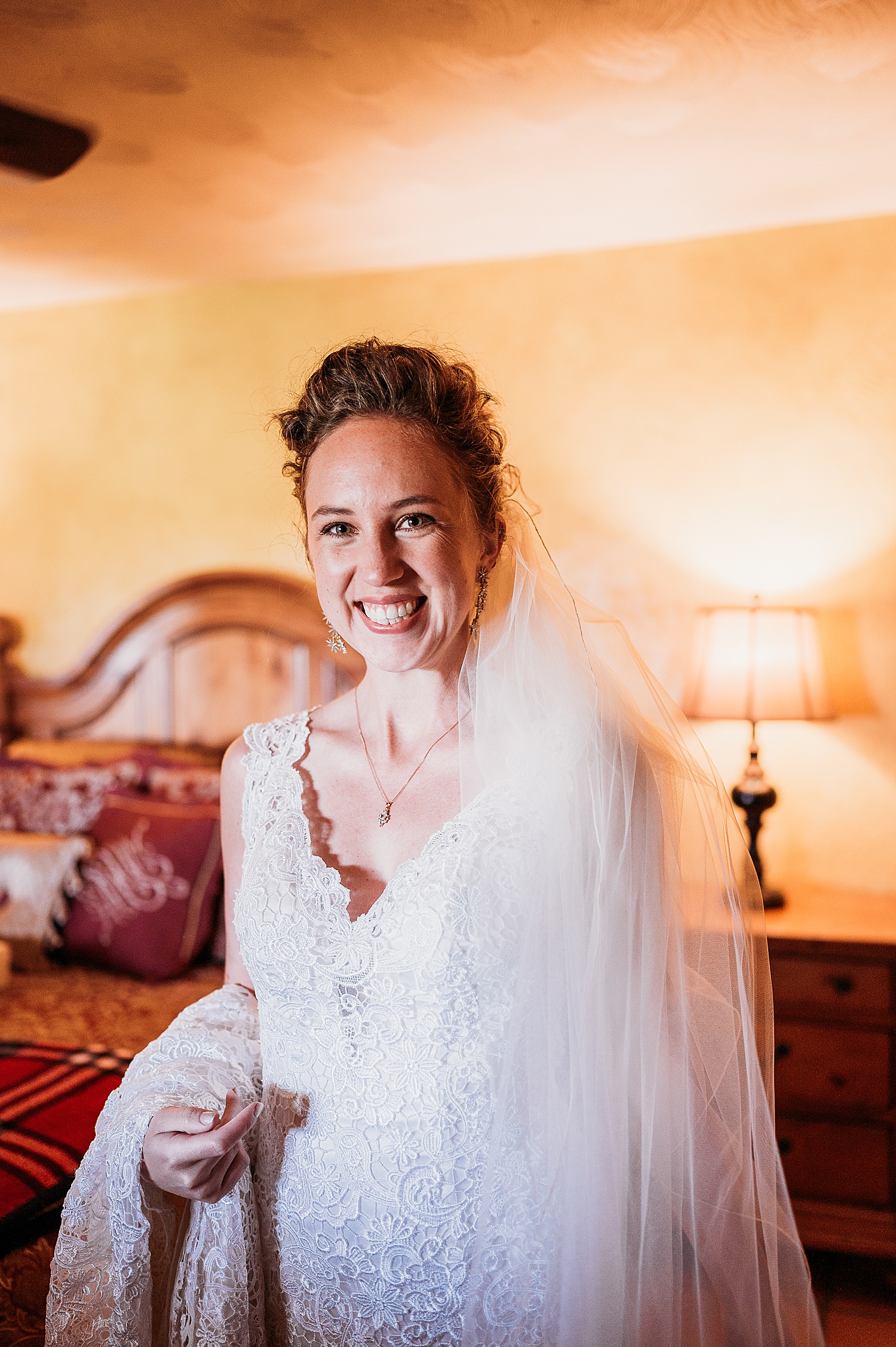 bridal portraits before ceremony at Santa Fe national forest with destination wedding photographer 