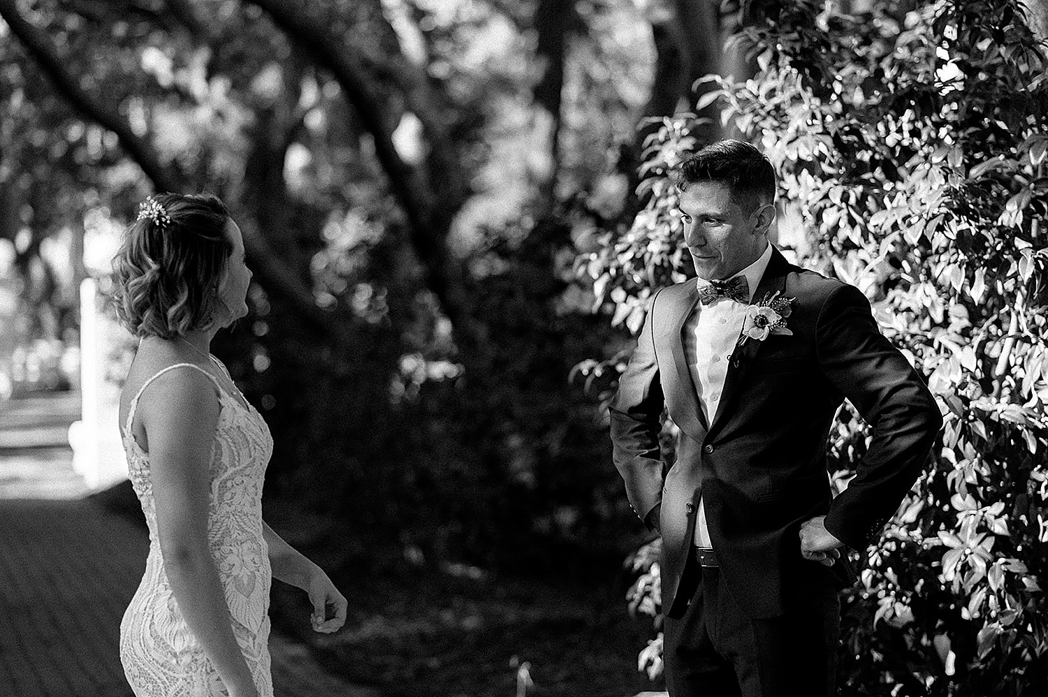 Groom reacts to seeing bride for the first time on wedding day