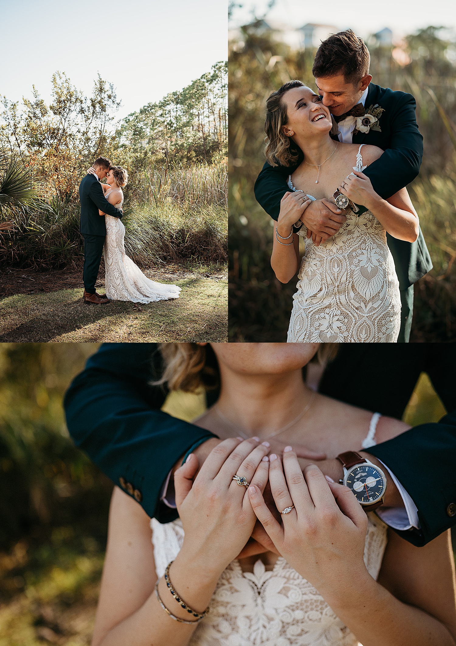 Groom wearing bowtie and a wrist watch at Carillon beach wedding