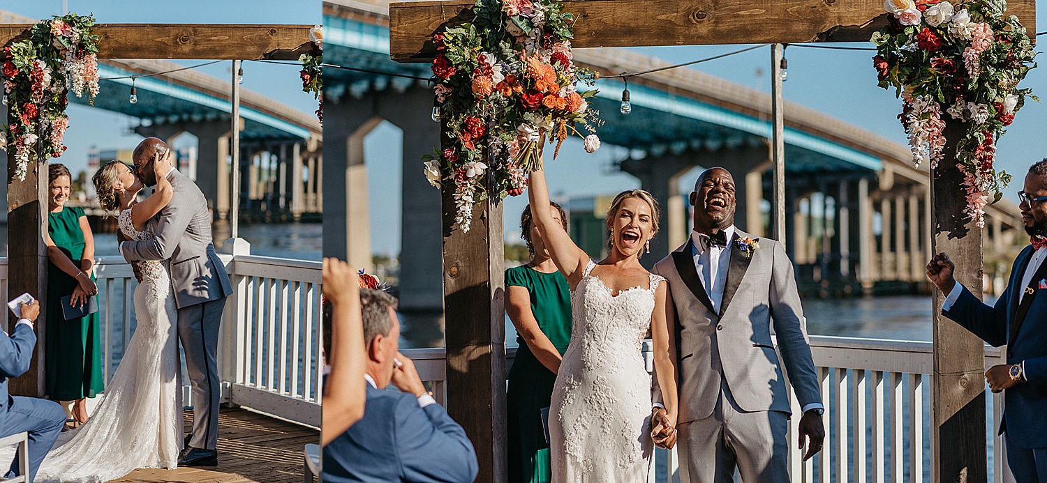 The first case at wedding ceremony in front of Destin wedding photographer