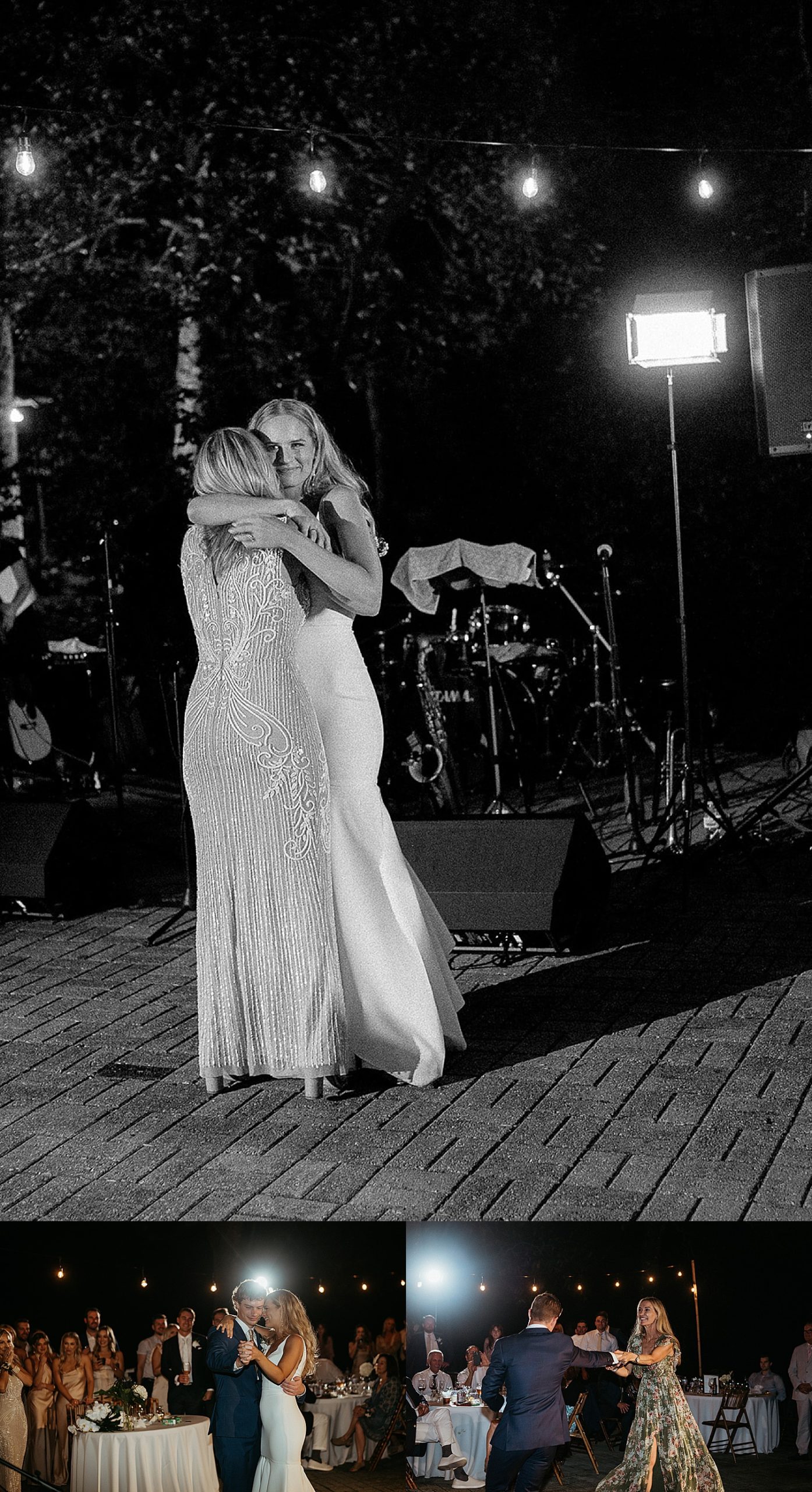 Bride shares first dance with mother at wedding reception shot by destination wedding photographer 
