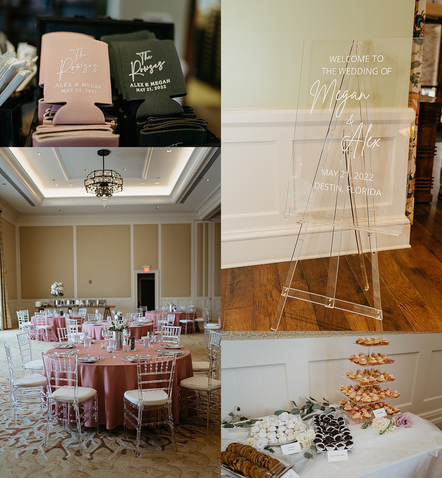 Henderson beach resort reception location with blush pink accents 