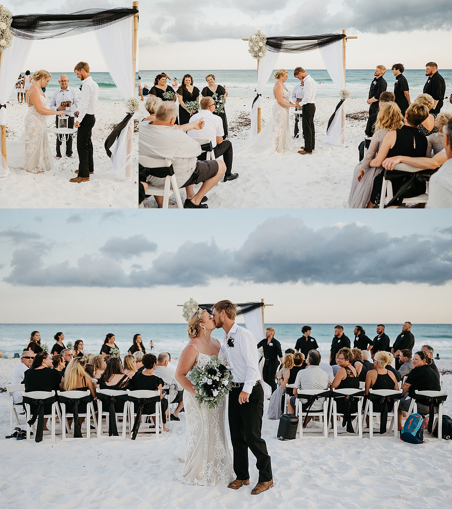 first kiss during wedding ceremony for destination wedding in Florida 