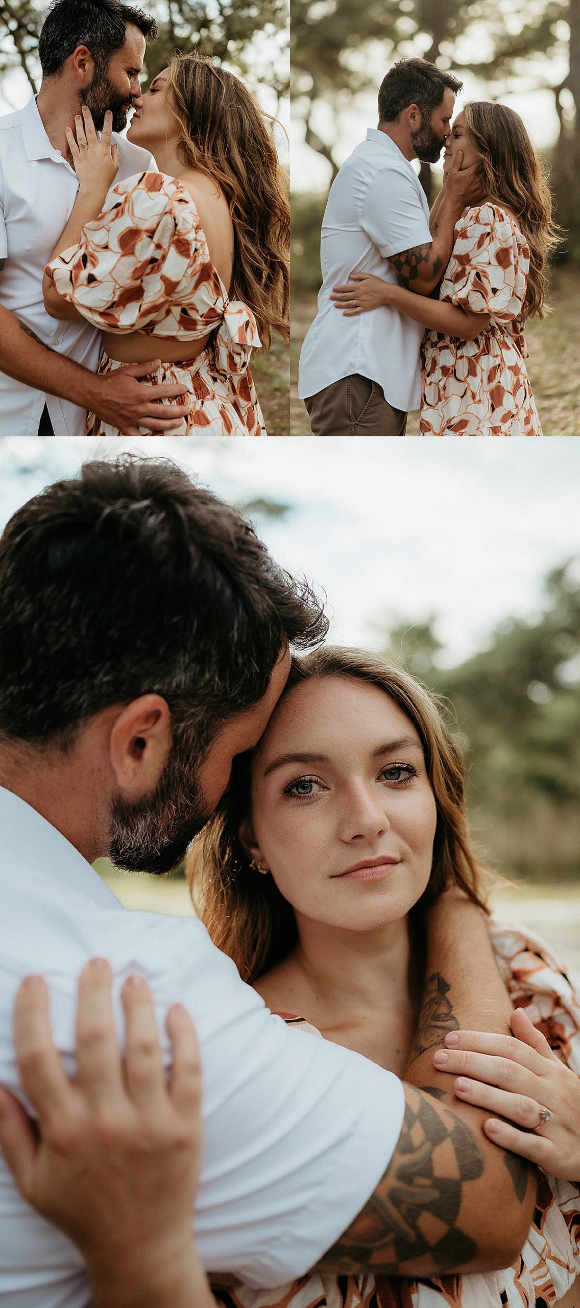 man and woman holding each other during sunset with 30A engagement photographer 