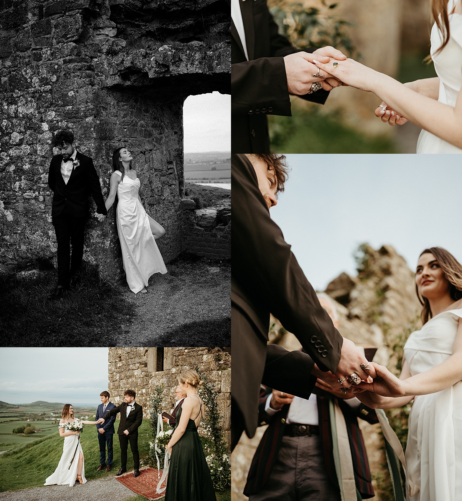 intimate ceremony at a castle ruins by Emily Burns Photography