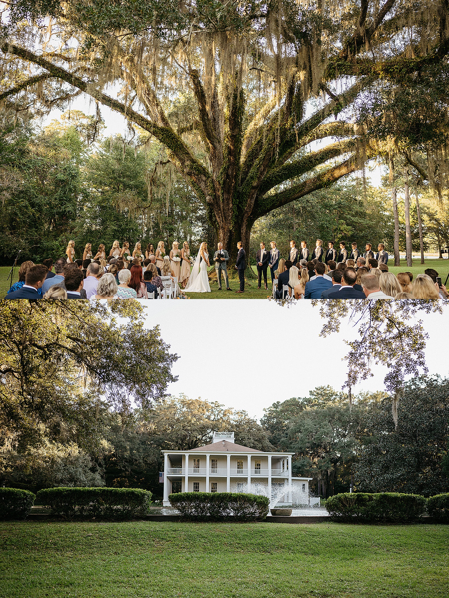 large wedding party during ceremony by Florida wedding photographer