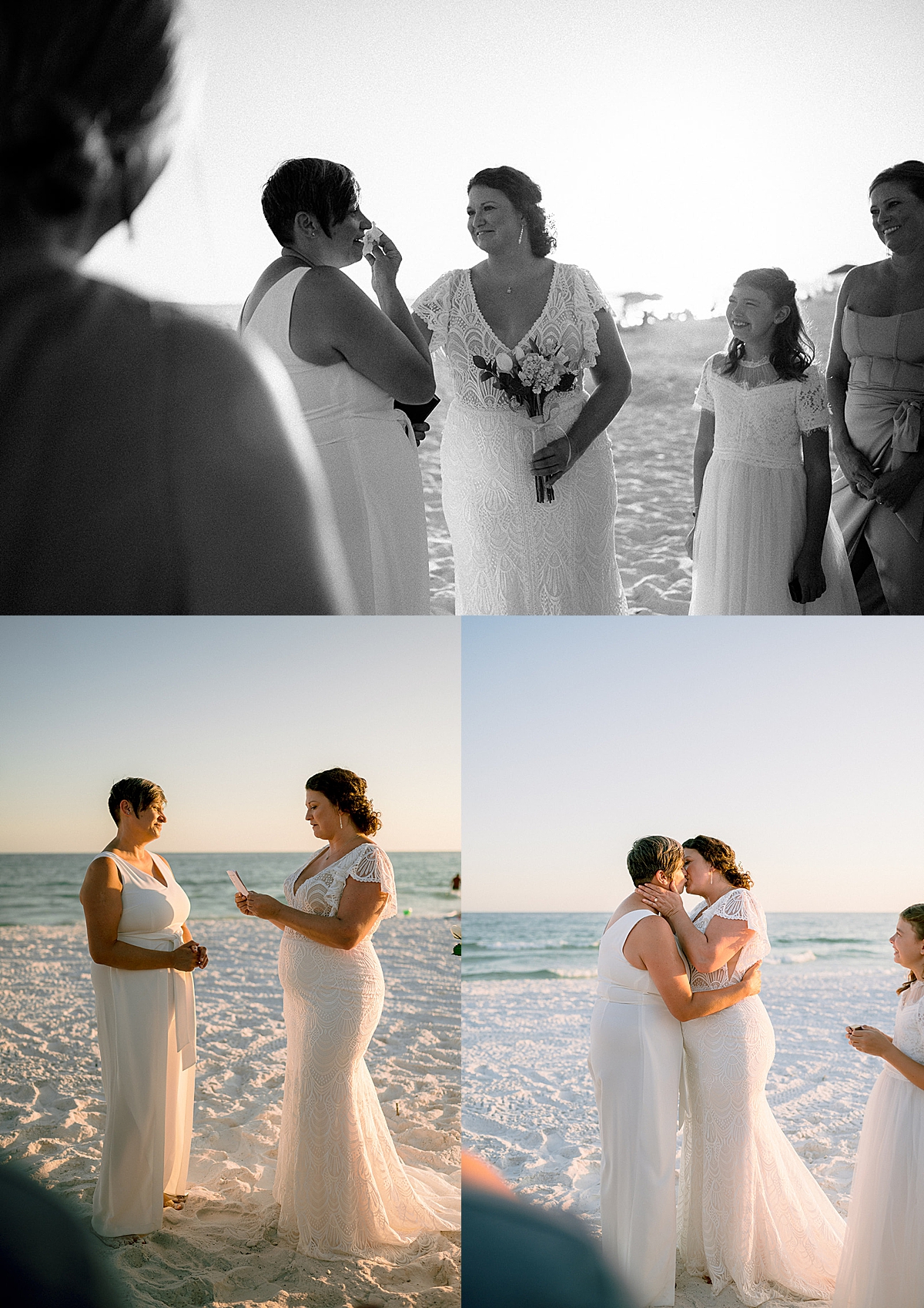 First kiss with Brides at ceremony for Destin micro wedding