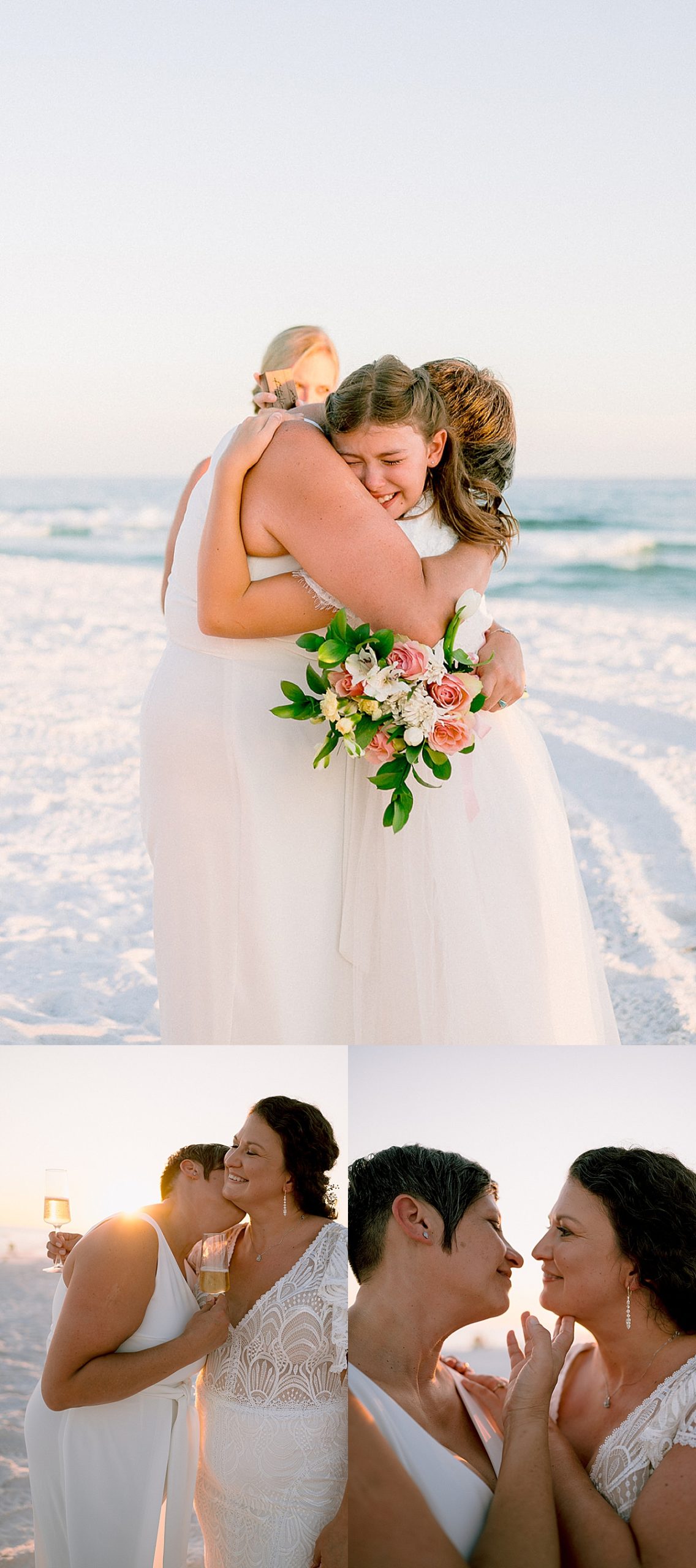Emotional moment with mother and daughter at wedding after ceremony with destination wedding photographer