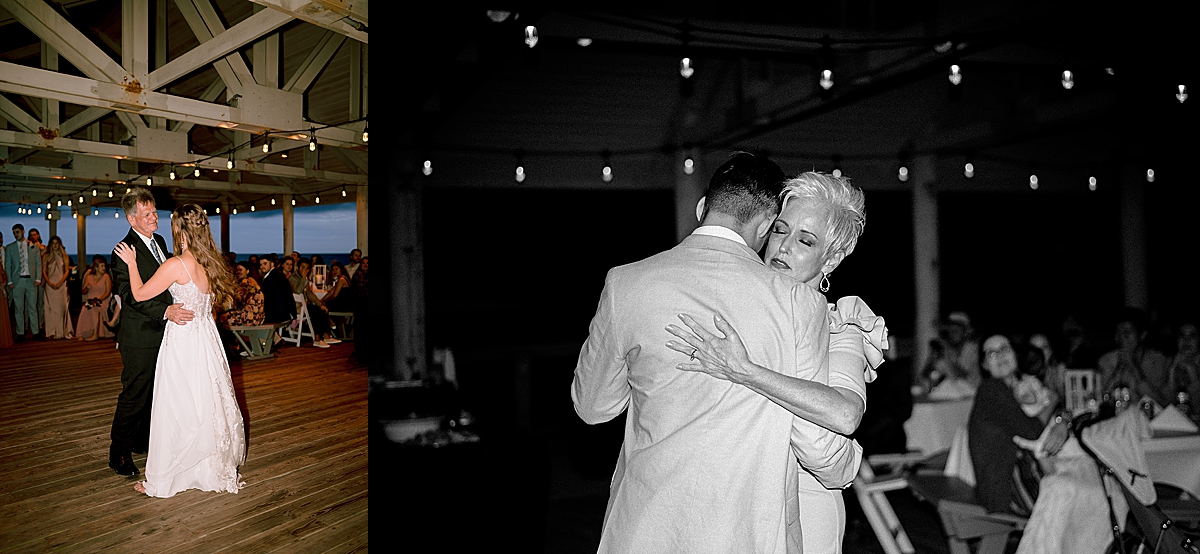 first dances with bride and father and mother and groom at reception by Emily burns photo