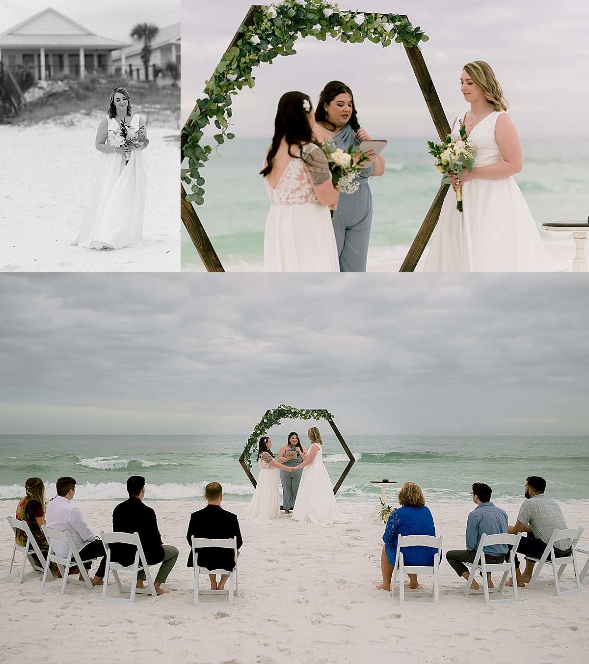 couple marries on the beach for intimate destination ceremony